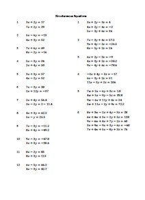 Breaking the solving of simultaneous equations into steps.